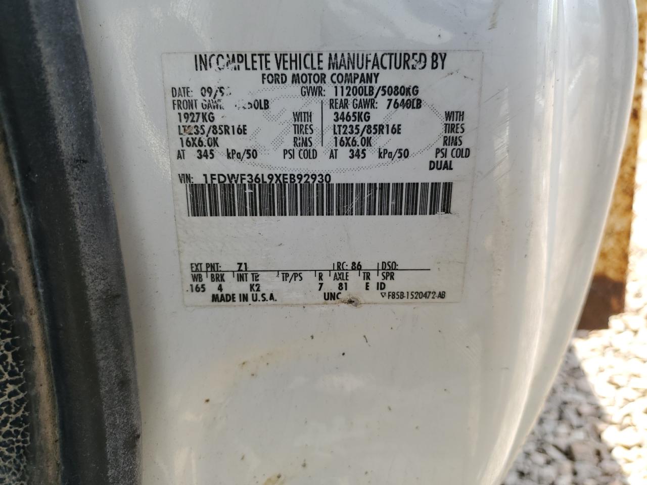 1FDWF36L9XEB92930 1999 Ford F350 Super Duty