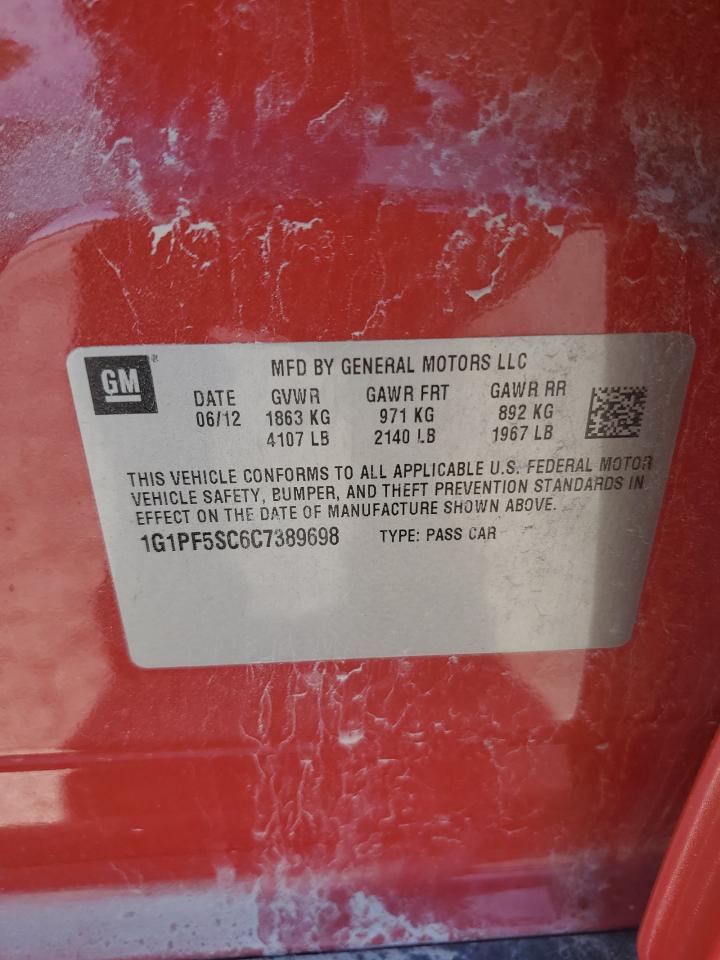 1G1PF5SC6C7389698 2012 Chevrolet Cruze Lt