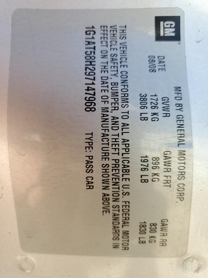 1G1AT58H297147968 2009 Chevrolet Cobalt Lt