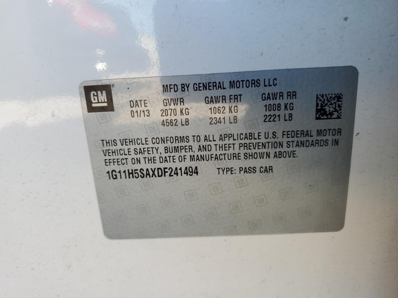 1G11H5SAXDF241494 2013 Chevrolet Malibu Ltz