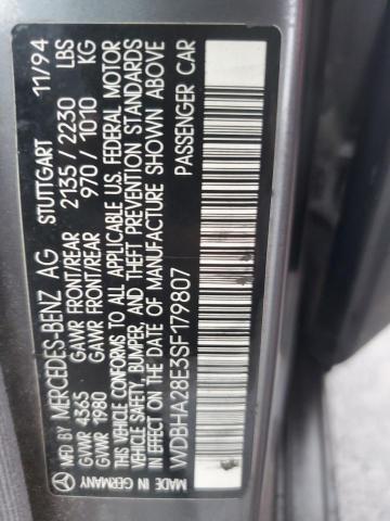 1995 Mercedes-Benz C 280 VIN: WDBHA28E3SF179807 Lot: 49347754