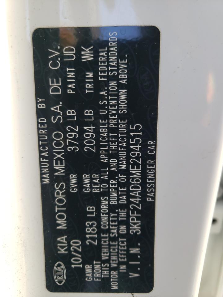 3KPF24AD6ME294515 2021 Kia Forte Fe