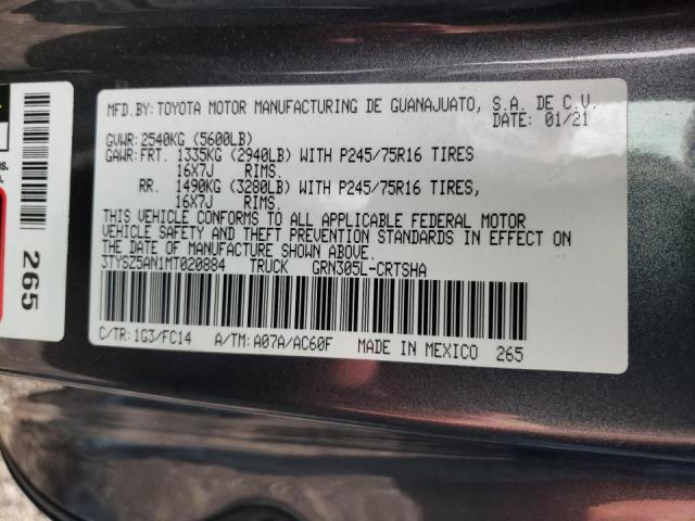 2021 Toyota Tacoma Access Cab VIN: 3TYSZ5AN1MT020884 Lot: 52574404