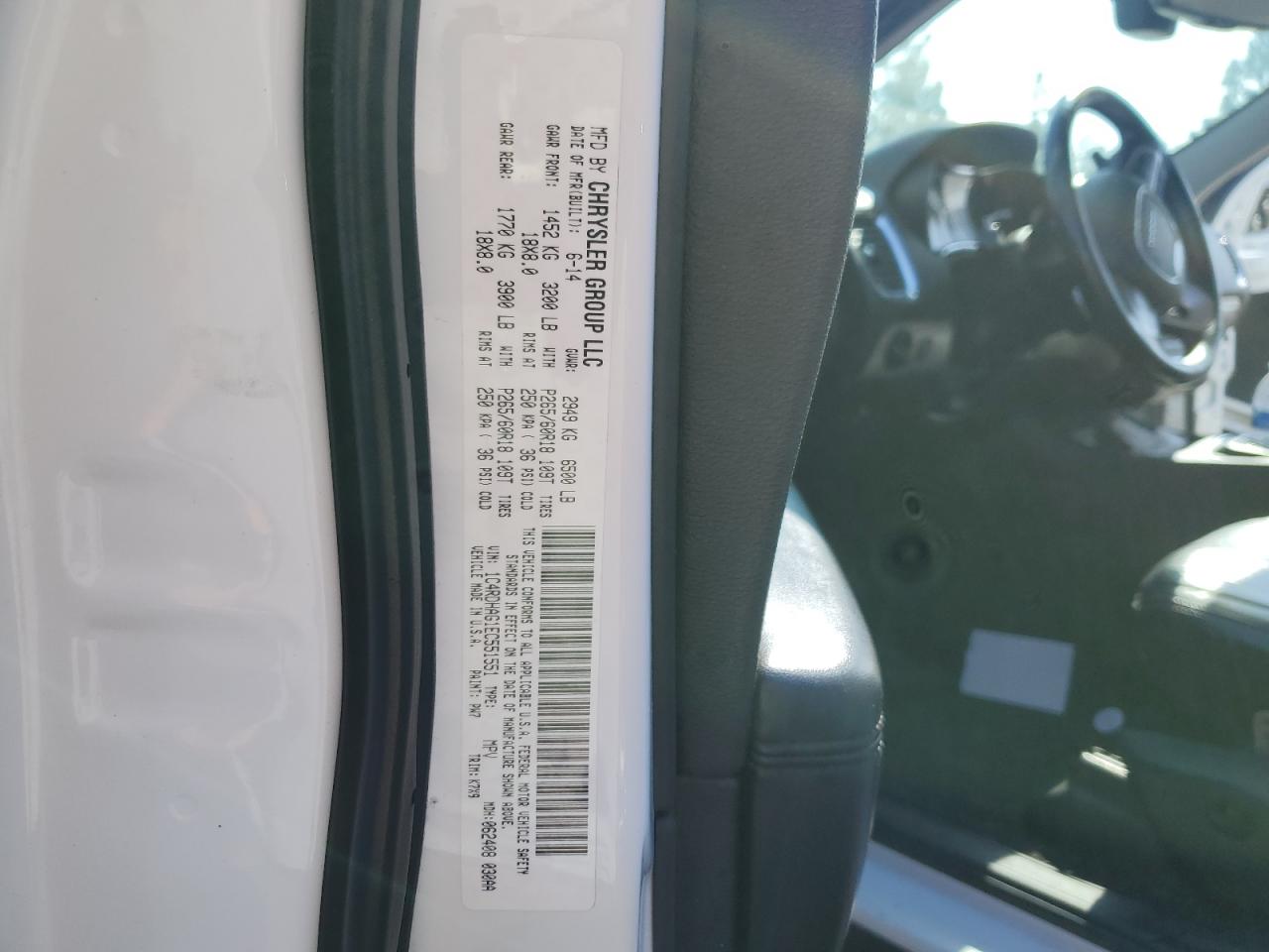 1C4RDHAG1EC551551 2014 Dodge Durango Sxt