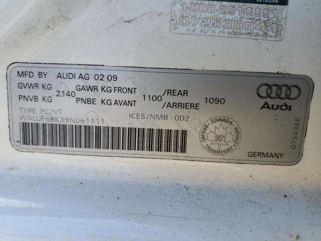 2009 Audi A4 Premium Plus VIN: WAUJF68K39N061111 Lot: 48884684