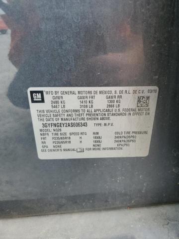 2010 Cadillac Srx VIN: 3GYFNGEY2AS606343 Lot: 50386564