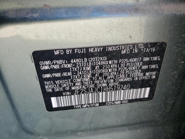 2017 Subaru Forester 2.5I Limited VIN: JF2SJAJC1HH519240 Lot: 50939784