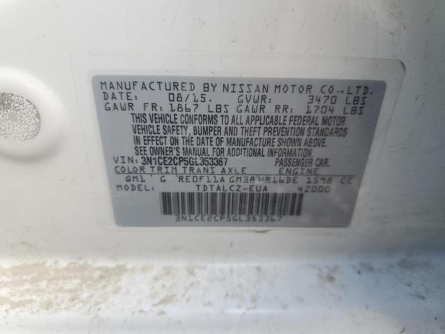 2016 Nissan Versa Note S VIN: 3N1CE2CP5GL353367 Lot: 52863434