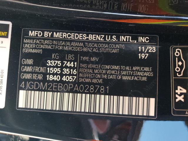 2023 MERCEDES-BENZ EQS SUV 45 - 4JGDM2EB0PA028781