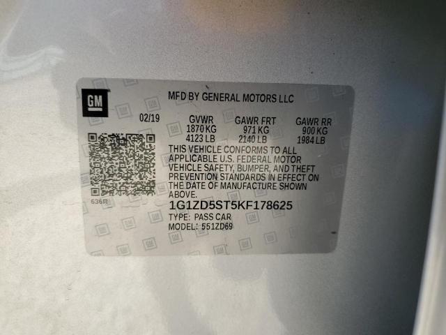 2019 CHEVROLET MALIBU LT - 1G1ZD5ST5KF178625