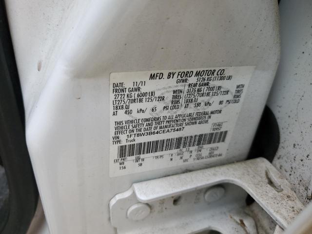 2012 Ford F350 Super Duty VIN: 1FT8W3B64CEA75487 Lot: 50091524