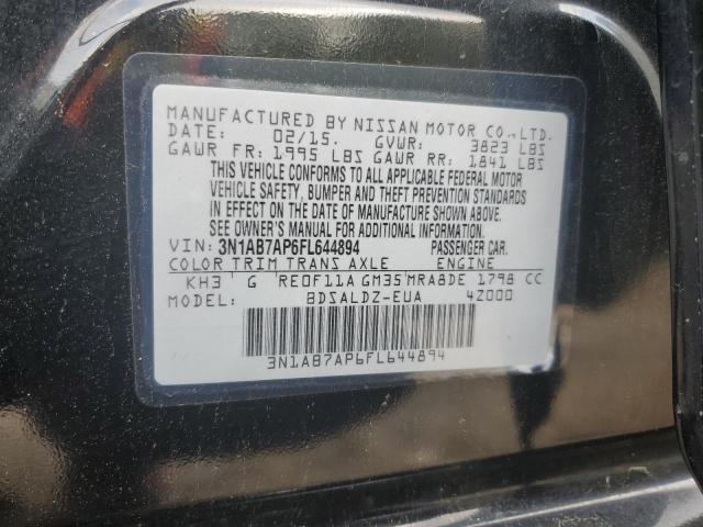 2015 Nissan Sentra S VIN: 3N1AB7AP6FL644894 Lot: 50354404