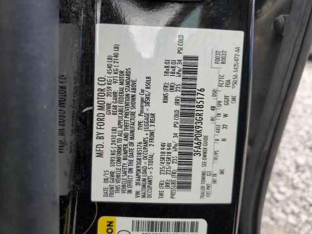 VIN 3FA6P0K93GR185176 2016 Ford Fusion, Titanium no.12