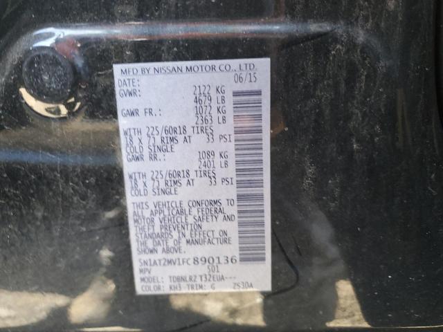 2015 Nissan Rogue S VIN: 5N1AT2MV1FC890136 Lot: 52154444