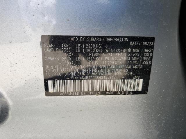 2024 Subaru Outback Onyx Edition VIN: 4S4BTALC8R3155317 Lot: 50830364