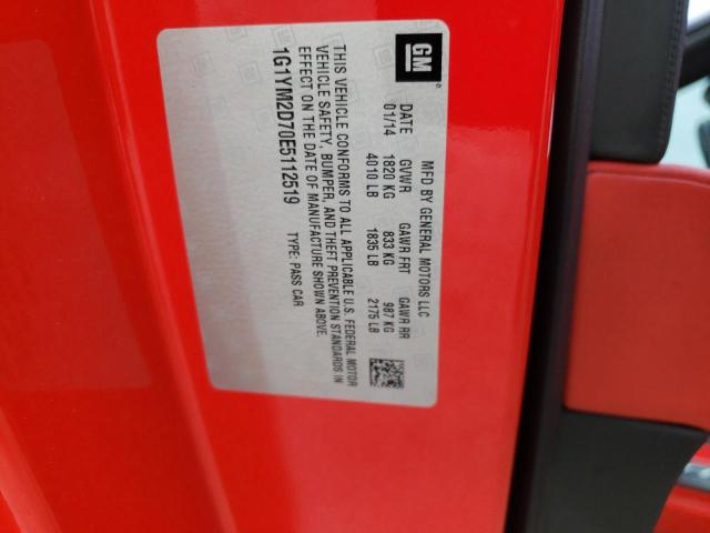 2014 Chevrolet Corvette Stingray Z51 3Lt VIN: 1G1YM2D70E5112519 Lot: 39248285