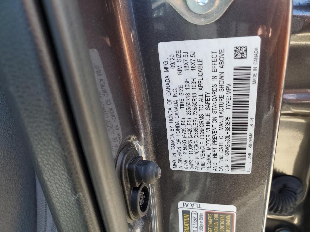 2HKRW2H83LH683525 2020 Honda Cr-V Exl