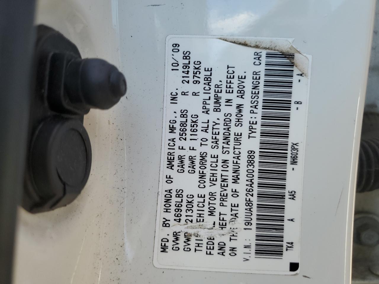 19UUA8F26AA003889 2010 Acura Tl