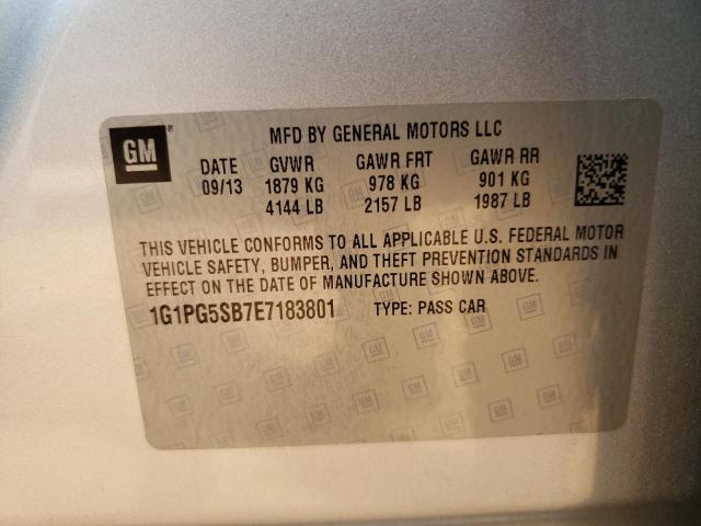 2014 Chevrolet Cruze Ltz VIN: 1G1PG5SB7E7183801 Lot: 50884284