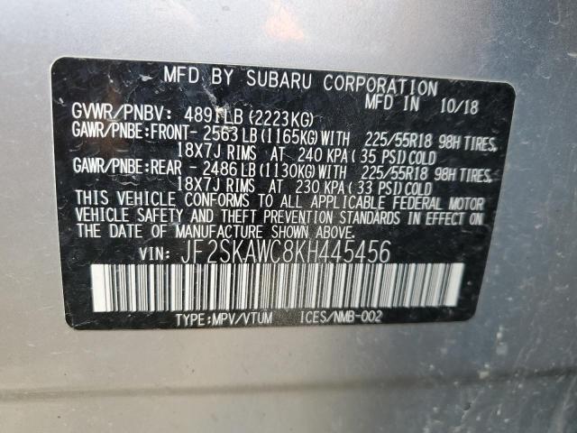 2019 Subaru Forester Touring VIN: JF2SKAWC8KH445456 Lot: 50732484