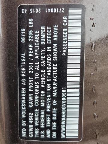 2016 VOLKSWAGEN EOS KOMFOR - WVWBW8AH0GV000961