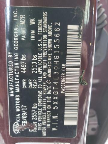 2017 Kia Optima Lx VIN: 5XXGT4L30HG155662 Lot: 51603174