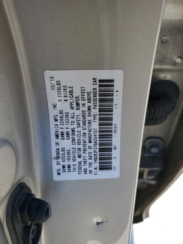 1HGCR2F37GA054157 2016 Honda Accord Lx