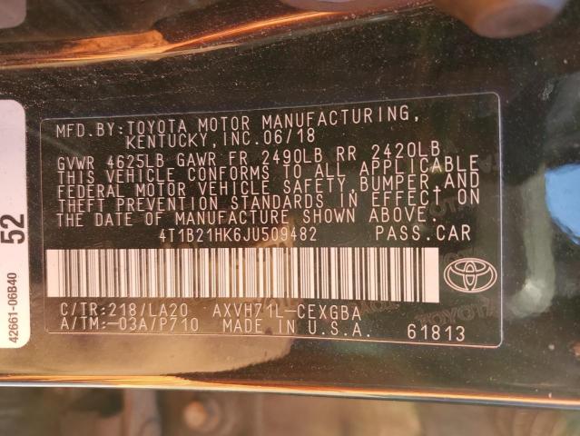 4T1B21HK6JU509482 2018 TOYOTA CAMRY