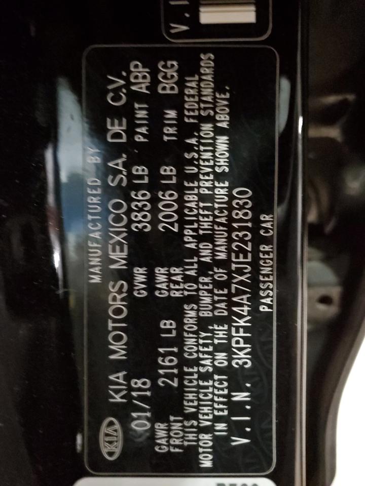 3KPFK4A7XJE231830 2018 Kia Forte Lx