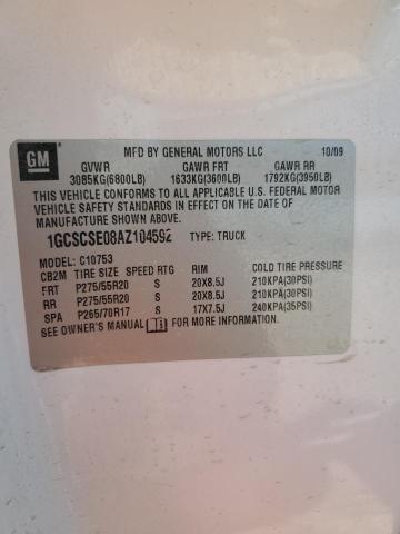 2010 Chevrolet Silverado C1500 Lt VIN: 1GCSCSE08AZ104592 Lot: 50149694