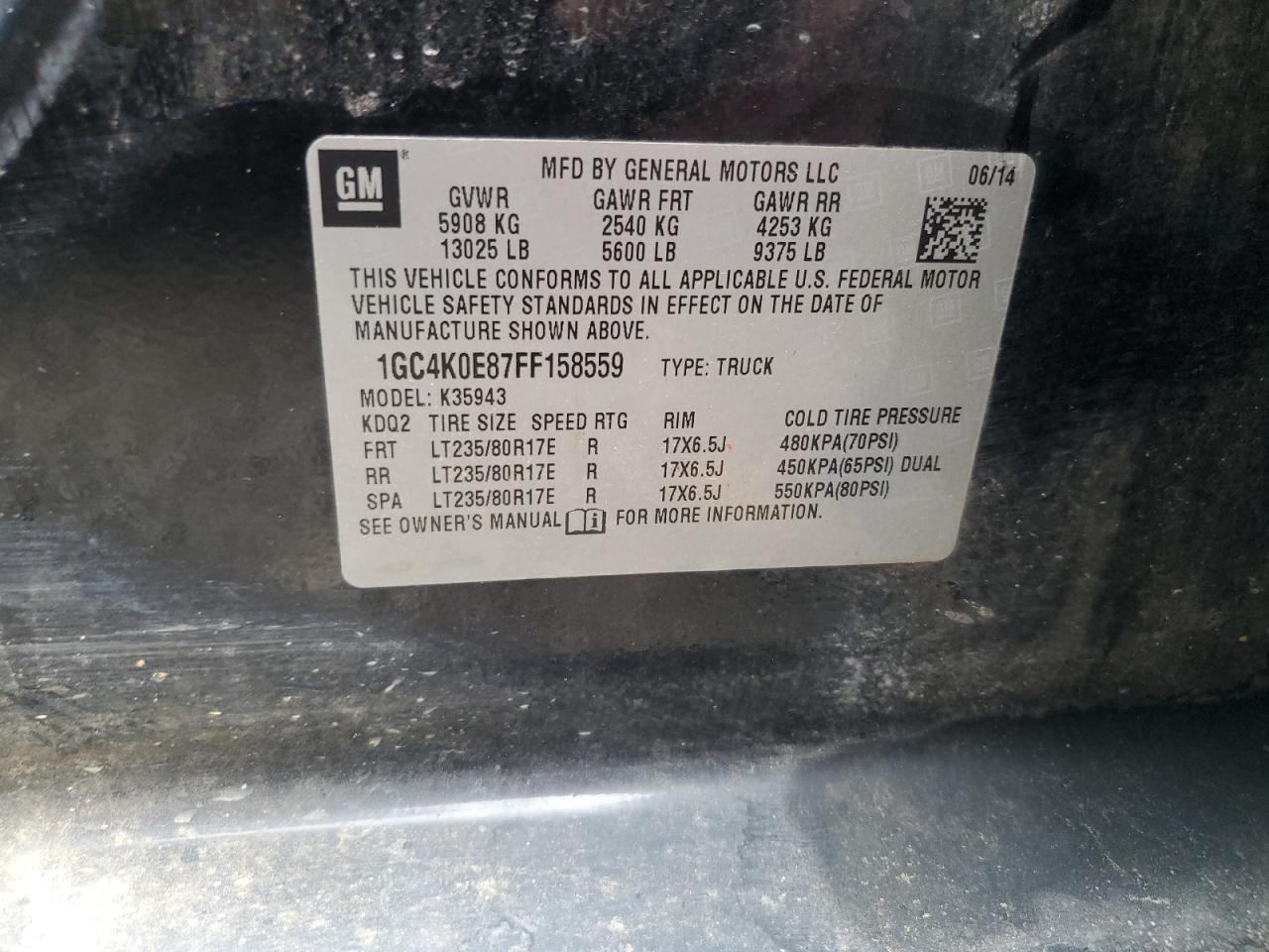 1GC4K0E87FF158559 2015 Chevrolet Silverado K3500 Ltz