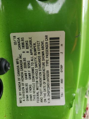 2018 Honda Civic Si VIN: 2HGFC3A51JH753239 Lot: 52133684