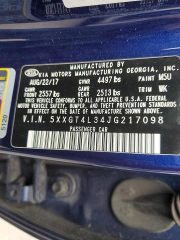 2018 Kia Optima Lx VIN: 5XXGT4L34JG217098 Lot: 51466574