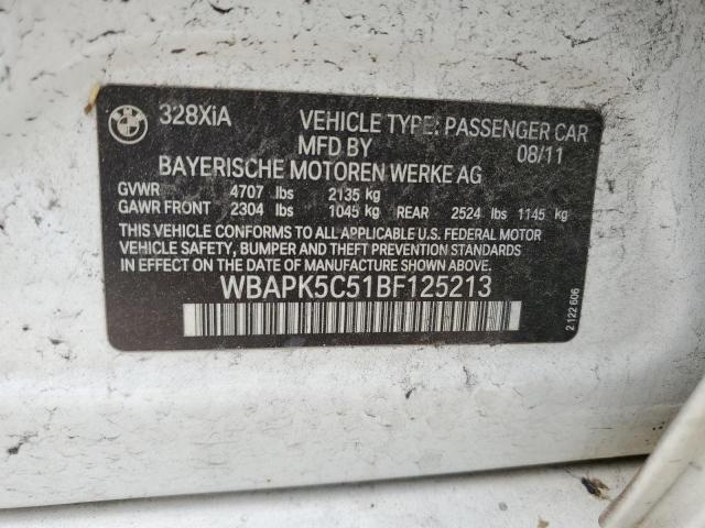 2011 BMW 328 Xi Sulev VIN: WBAPK5C51BF125213 Lot: 52724274