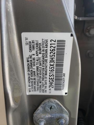 2003 Honda Civic Lx VIN: 2HGES165X3H526212 Lot: 50147154