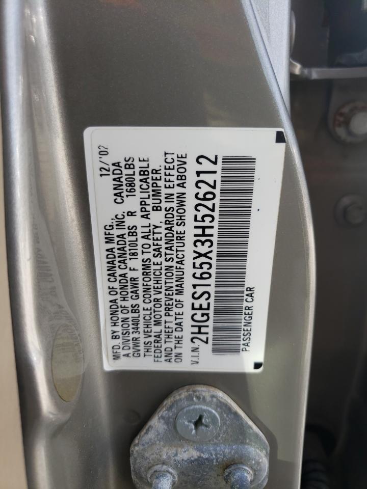 2HGES165X3H526212 2003 Honda Civic Lx