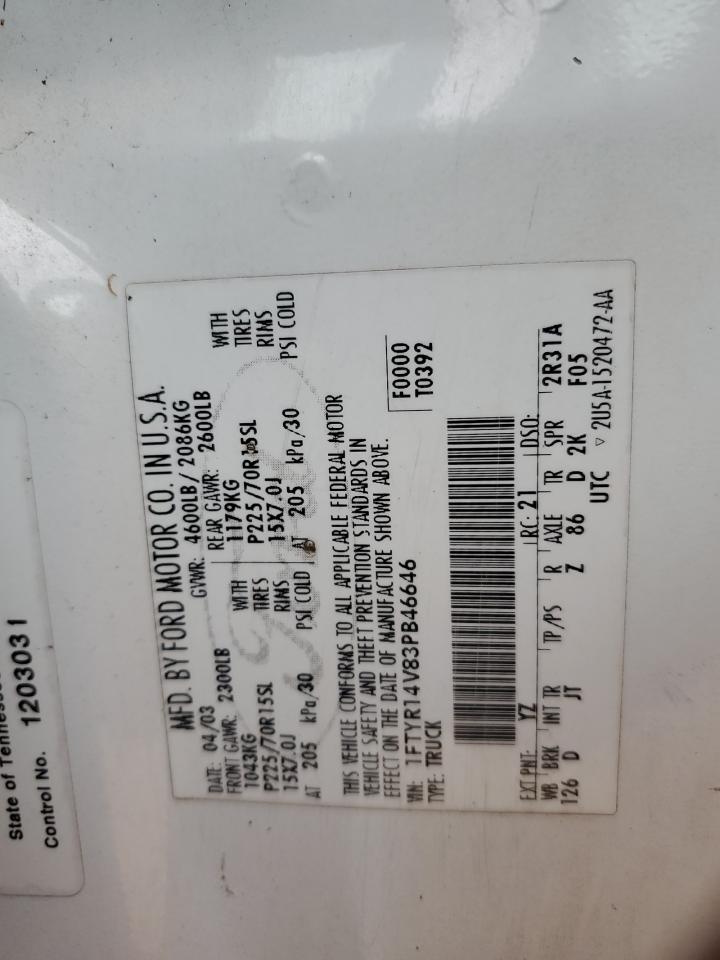 1FTYR14V83PB46646 2001 Ford Ranger Super Cab