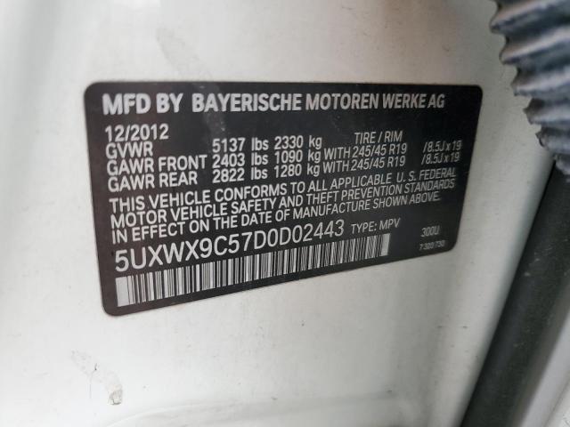 VIN 5UXWX9C57D0D02443 2013 BMW X3, Xdrive28I no.13