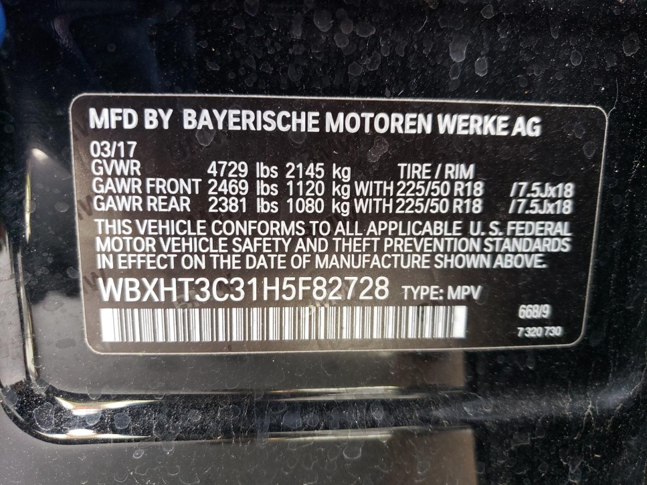 WBXHT3C31H5F82728 2017 BMW X1 xDrive28I