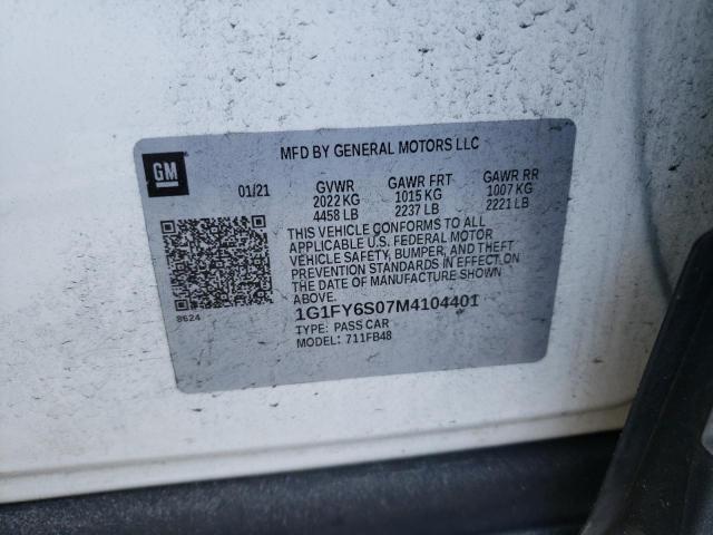 2021 Chevrolet Bolt Ev Lt VIN: 1G1FY6S07M4104401 Lot: 50226044