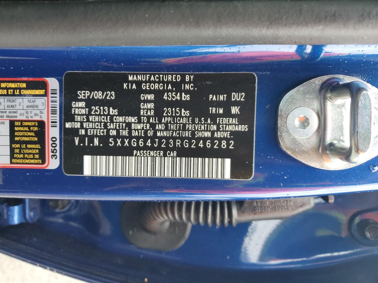 5XXG64J23RG246282 2024 Kia K5 Gt Line