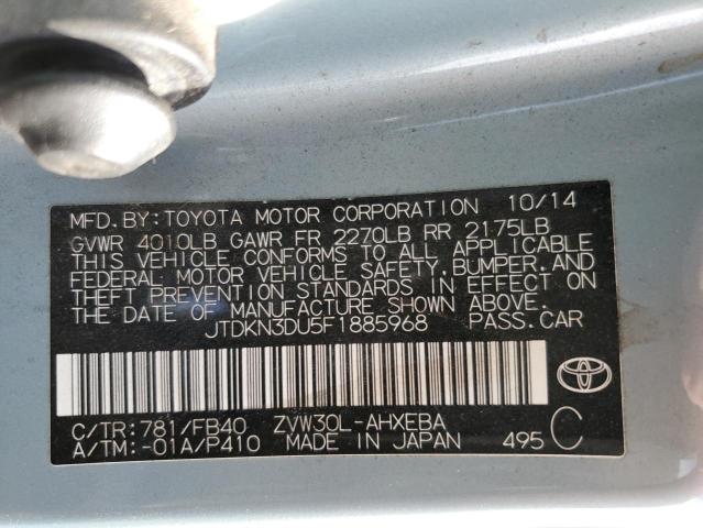 2015 Toyota Prius VIN: JTDKN3DU5F1885968 Lot: 51388284