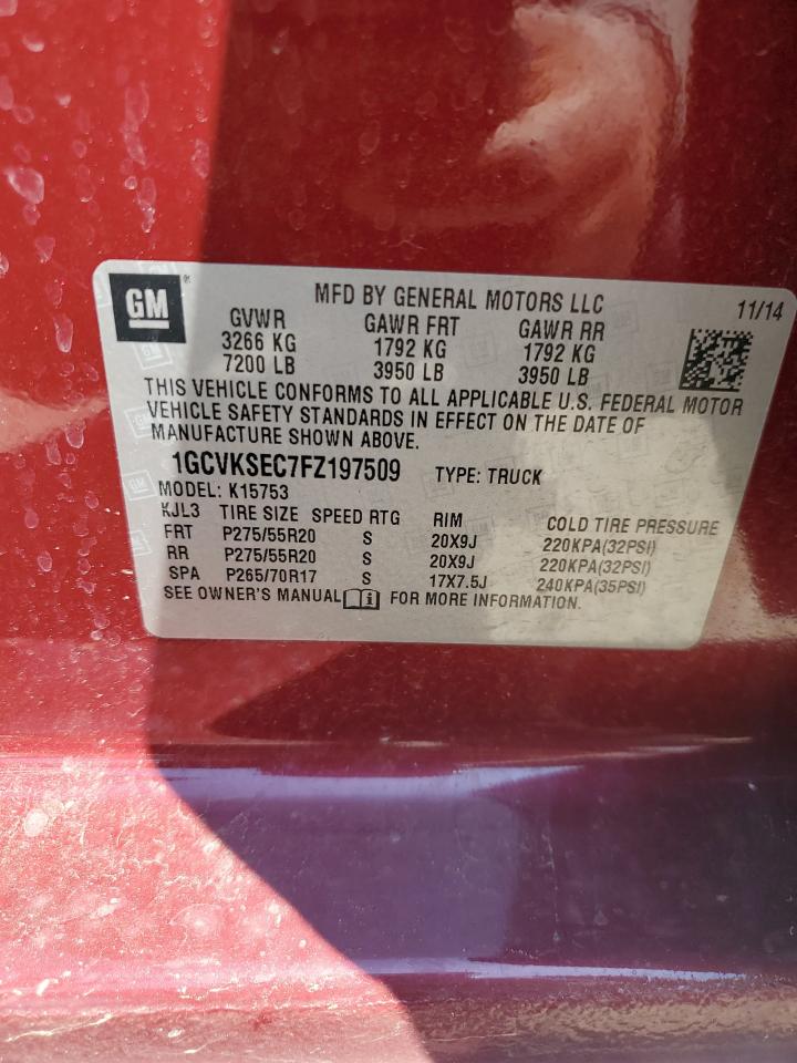 1GCVKSEC7FZ197509 2015 Chevrolet Silverado K1500 Ltz