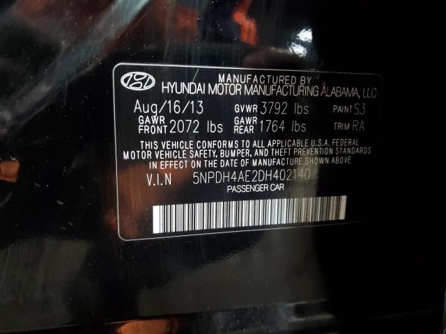 2013 Hyundai Elantra Gls VIN: 5NPDH4AE2DH402140 Lot: 50825694