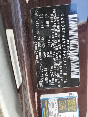 2014 Kia Optima Lx VIN: 5XXGM4A74EG330624 Lot: 50818564