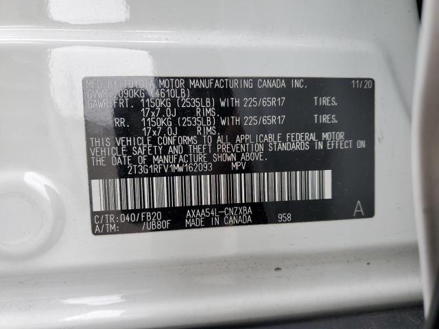 VIN 2T3G1RFV1MW162093 2021 Toyota RAV4, LE no.13