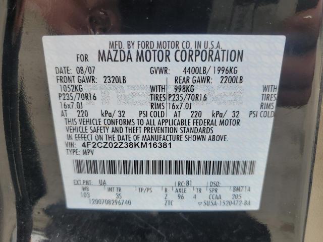 2008 Mazda Tribute I VIN: 4F2CZ02Z38KM16381 Lot: 52825024