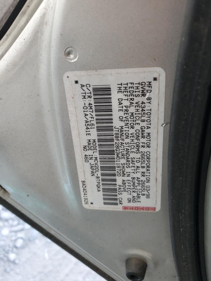 JT8BF28G3W0118720 1998 Lexus Es 300