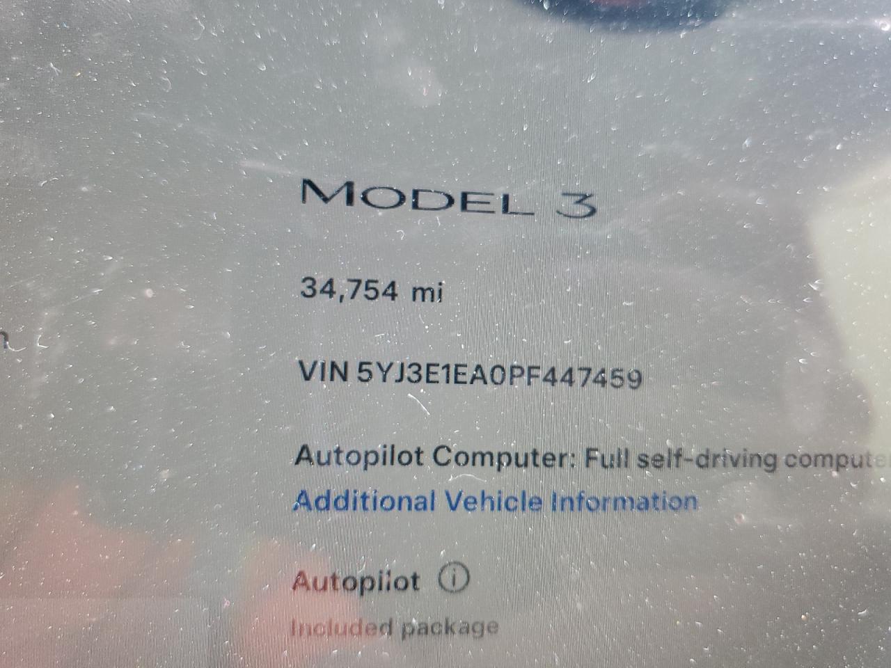 5YJ3E1EA0PF447459 2023 Tesla Model 3