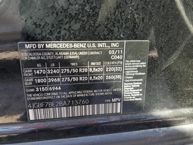 Lot #2487398574 2011 MERCEDES-BENZ GL 450 4MA salvage car